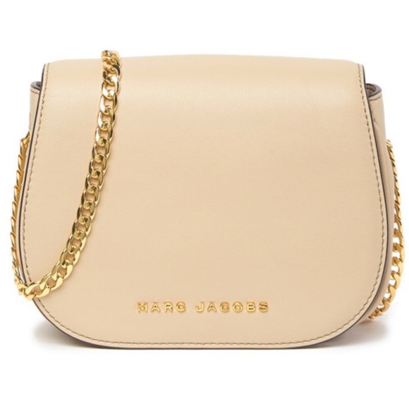 Marc Jacobs Beige Nude Off-White Leather Gold Link Chain Crossbody Shoulder bag - Picture 8 of 8
